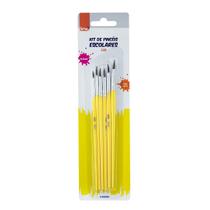 Kit 06 Pincéis Escolares Redondo Cabo Curto Nº266 BRW Pincel p/ Pintura Artesanato Quadros Tintura Kit 06 Pincéis Escolares Redondo Cabo Curto Nº266 BRW Pincel p/ Pintura Artesanato Quadros Tintura