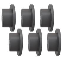 Kit 06 Pinos Suporte de Parede Madeira Preto Redondo Espelho Bolsa Cabide Decoração - Lyam Decor