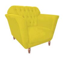 Kit 06 Poltrona Cadeira Ster Decorativa Recepção Sala De Estar Suede Amarelo - KDAcanto Móveis