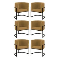Kit 06 Poltronas Lua Sala Decorativa Base De Ferro Black Capuccino Kit 06 Poltronas Lua Sala Decorativa Base De Ferro Black Capuccino