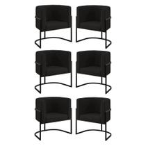 Kit 06 Poltronas Lua Sala Decorativa Base De Ferro Black Cor:preto Preto Kit 06 Poltronas Lua Sala Decorativa Base De Ferro Black Cor:preto Preto