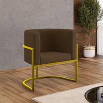 Kit 06 Poltronas Lua Sala Decorativa Base De Ferro Gold Marrom Kit 06 Poltronas Lua Sala Decorativa Base De Ferro Gold Marrom