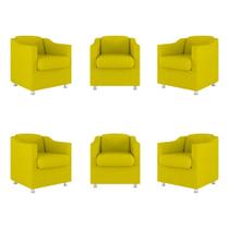 Kit 06 Poltronas Tilla Consultório Recepção Sala Suede