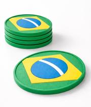 Kit 06 porta copo borracha brasil descanso de copo bolachao copa do mundo