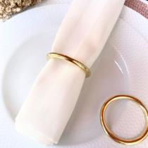 Kit 06 Porta Guardanapo Argola Mesa Posta Argola Dourada