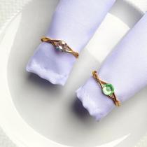 Kit 06 Porta Guardanapo Argola Mesa Posta Aura Dourada