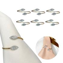 Kit 06 Porta Guardanapo Argola Mesa Posta Cristal Delicado