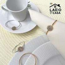 Kit 06 Porta Guardanapo Argola Mesa Posta Flor Luxo