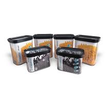 kit 06 potes herméticos para mantimentos multiuso e café acrílico