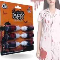 Kit 06 potes sangue artificial halloween