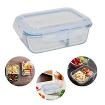 Kit 06 Potes Vidro Retangular 1520ml Hermético Livre de BPA