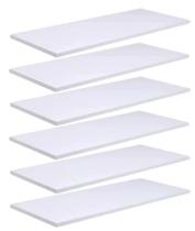 Kit 06 Prateleiras 50x15cm MDF Quarto Sala Cozinha Banheiro Decoração - Bali Modulares