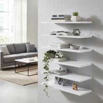 Kit 06 Prateleiras 50x15cm MDF Quarto Sala Cozinha Banheiro Decoração