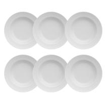 Kit 06 Prato Fundo Relevo Chevron Branco Germer Porcelanas Kit 06 Prato Fundo Relevo Chevron Branco Germer Porcelanas