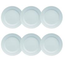 Kit 06 Prato Raso Azul Vintage Chevron Germer Porcelanas Kit 06 Prato Raso Azul Vintage Chevron Germer Porcelanas