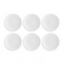 Kit 06 Prato Sobremesa Relevo Dunas 20 cm Germer Porcelanas