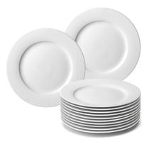 Kit 06 Pratos de Sobremesa Branco de Melamina 18cm Leve Resistente - Bestfer