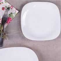 Kit 06 Pratos Quadrados Sobremesa Opaline