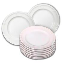 Kit 06 Pratos Redondos Sobremesa Branco de Melamina Premium 20,5cm Leve Resistente - Bestfer Kit 06 Pratos Redondos Sobremesa Branco de Melamina Premium 20,5cm Leve Resistente - Bestfer