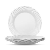 Kit 06 Pratos Vidro Resistente Branco Redondo Opaline Kit 06 Pratos Vidro Resistente Branco Redondo Opaline
