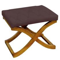 Kit 06 Puff Neo decorativo Pés em Madeira Sala de Estar Recepção Escritório Tecido Sintético Marrom - KDAcanto Móveis Kit 06 Puff Neo decorativo Pés em Madeira Sala de Estar Recepção Escritório Tecido Sintético Marrom - KDAcanto Móveis