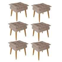 Kit 06 Puff Puf Banqueta Opala Para Quarto Sala Recepção Suede Capuccino - Ninho Decor Kit 06 Puff Puf Banqueta Opala Para Quarto Sala Recepção Suede Capuccino - Ninho Decor