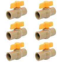 Kit 06 Registro Esfera Pvc Soldavel 1/2 50Mm Tradestar