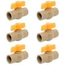 Kit 06 Registro Esfera Pvc Soldavel 3/4 Ou 25mm Kit 06 Registro Esfera Pvc Soldavel 3/4 Ou 25mm