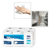 Kit 06 Rolo Papel Toalha Secar Mãos Banheiro Branco Europel - Dhs Shop