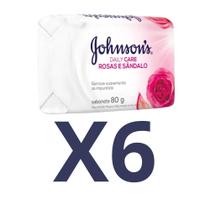 KIT 06 Sabonete Johnson Rosas e Sândalo 80g