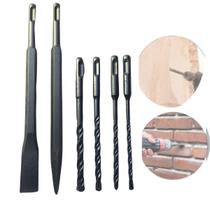 Kit 06 Sds Plus P/ Bosch Makita Ponteiro Talhadeiras Brocas