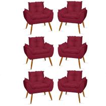 Kit 06 Sofás 1 Lugar de Luxo Opala Sala, Quarto Suede