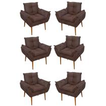 Kit 06 Sofás 1 Lugar De Luxo Opala Sala, Quarto Suede Cor:marrom Kit 06 Sofás 1 Lugar De Luxo Opala Sala, Quarto Suede Cor:marrom