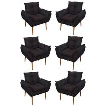 Kit 06 Sofás 1 Lugar De Luxo Opala Sala, Quarto Suede Cor:preto Kit 06 Sofás 1 Lugar De Luxo Opala Sala, Quarto Suede Cor:preto