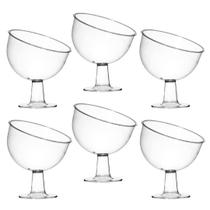 Kit 06 Taça Inclinada Doceira Boca Torta com Pedestal 400ml