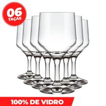 Kit 06 Taças de Vidro 300ml Vinho Restaurante Cozinha - Nadir