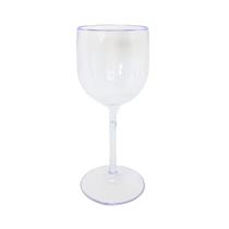 Kit 06 Taças De Vinho De Acrílico Cristal 260ml p/ Eventos Ano Novo Festas Jantares Aniversários