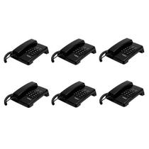 Kit 06 Telefones Com Fio TC 50 Premium Preto Intelbras