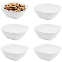 Kit 06 Tigela Quadrada Lisa de Melamina Branca Leve Resistente - 1500mL - 21cm - Bestfer Kit 06 Tigela Quadrada Lisa de Melamina Branca Leve Resistente - 1500mL - 21cm - Bestfer