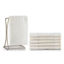 Kit 06 toalhinha de Mão Lavabo Social Aveludada Com Espaço Para Bordar