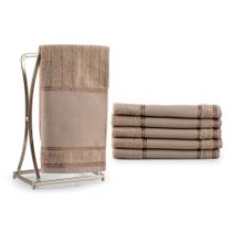 Kit 06 toalhinha de Mão Lavabo Social Aveludada Com Espaço Para Bordar