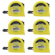 Kit 06 Trena Aço Metal 3m Bolso Básica Fita com Trava