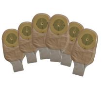 KIT 06 UNIDADES - Bolsa Drenável de Colostomia Karaya Recortável Opaca (VITALGOLD)