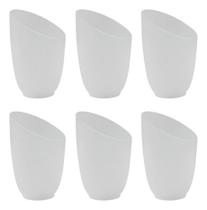 Kit 06 Unidades Vidro Tulipa Pisa Pata De Vaca Fosca Bocal 5cm Kit 06 Unidades Vidro Tulipa Pisa Pata De Vaca Fosca Bocal 5cm