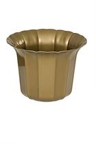 Kit 06 Vasos Cachepo Tulipa 23Cm Cor Ouro Velho