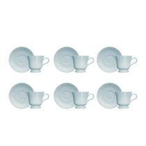 Kit 06 Xícara Café com Pires Azul Cottage Germer Porcelanas Kit 06 Xícara Café com Pires Azul Cottage Germer Porcelanas