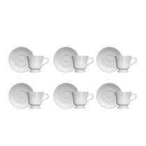 Kit 06 Xícaras Pires Café Branco Cottage Germer Porcelanas Kit 06 Xícaras Pires Café Branco Cottage Germer Porcelanas