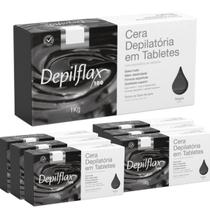 Kit 06un 1Kg Cera Depilatória Tablete Negra Depilflax