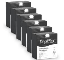 Kit 06un 500g Cera Depilatória Tablete Negra Depilflax