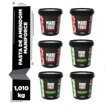 Kit 06x Maniforce Pasta De Amendoim Cremosa E Crocante - 1kg
